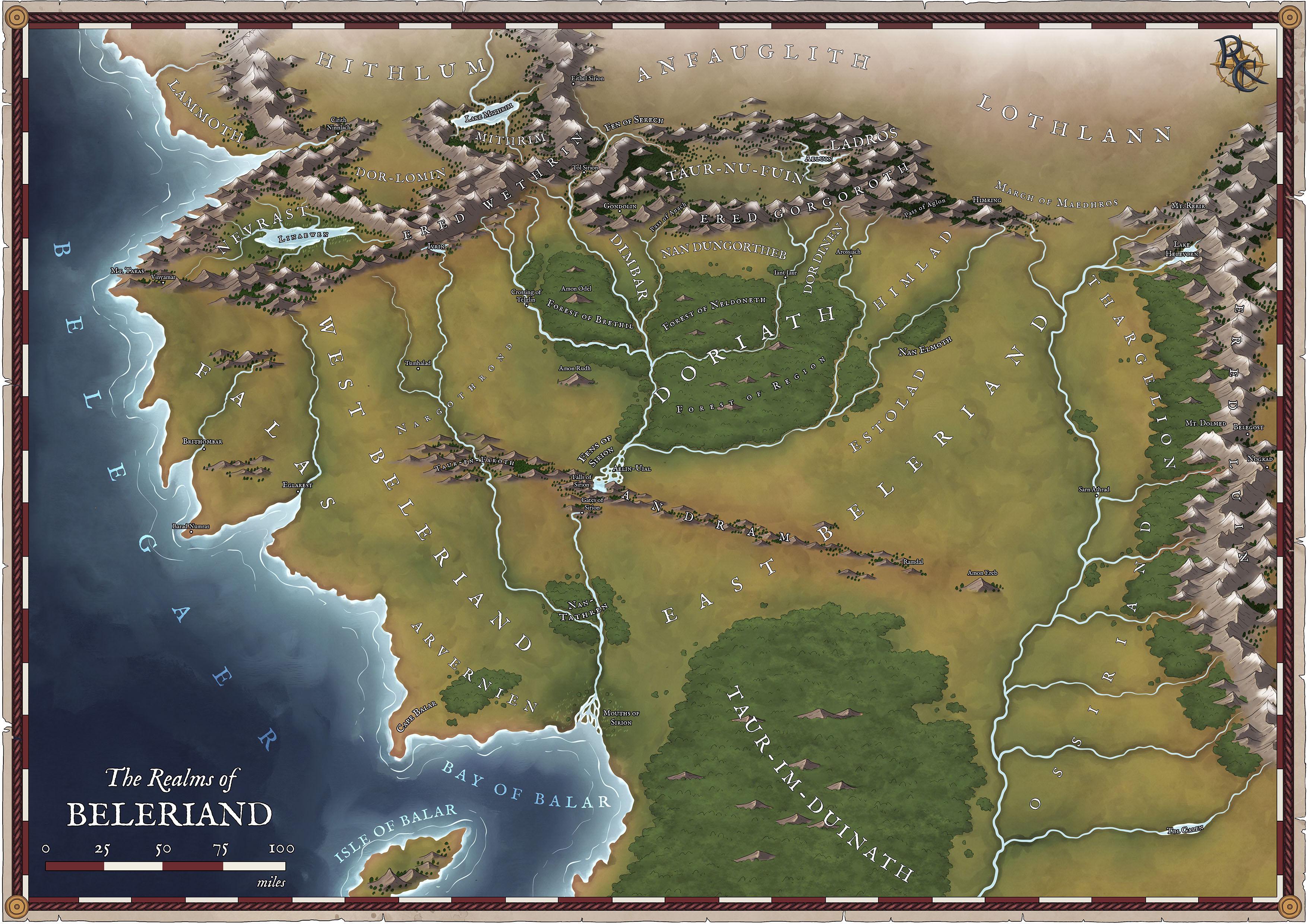 The Realms of Beleriand - Free Regional Map | Scrolller