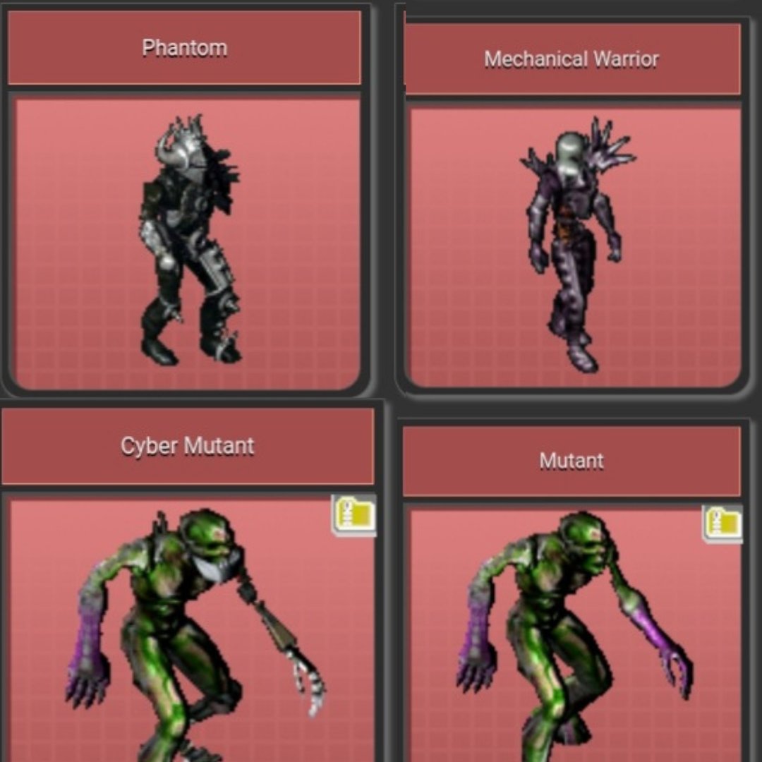 The Spriters Resource shows in their archives these four enemies with ...