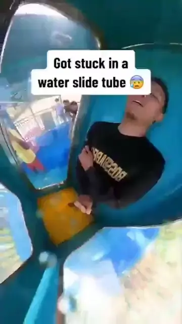 This Guy Got Stuck in a Water Slide Tube