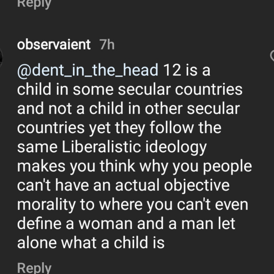 This pervey neckbeard trying to defend sleeping with a 12 year old