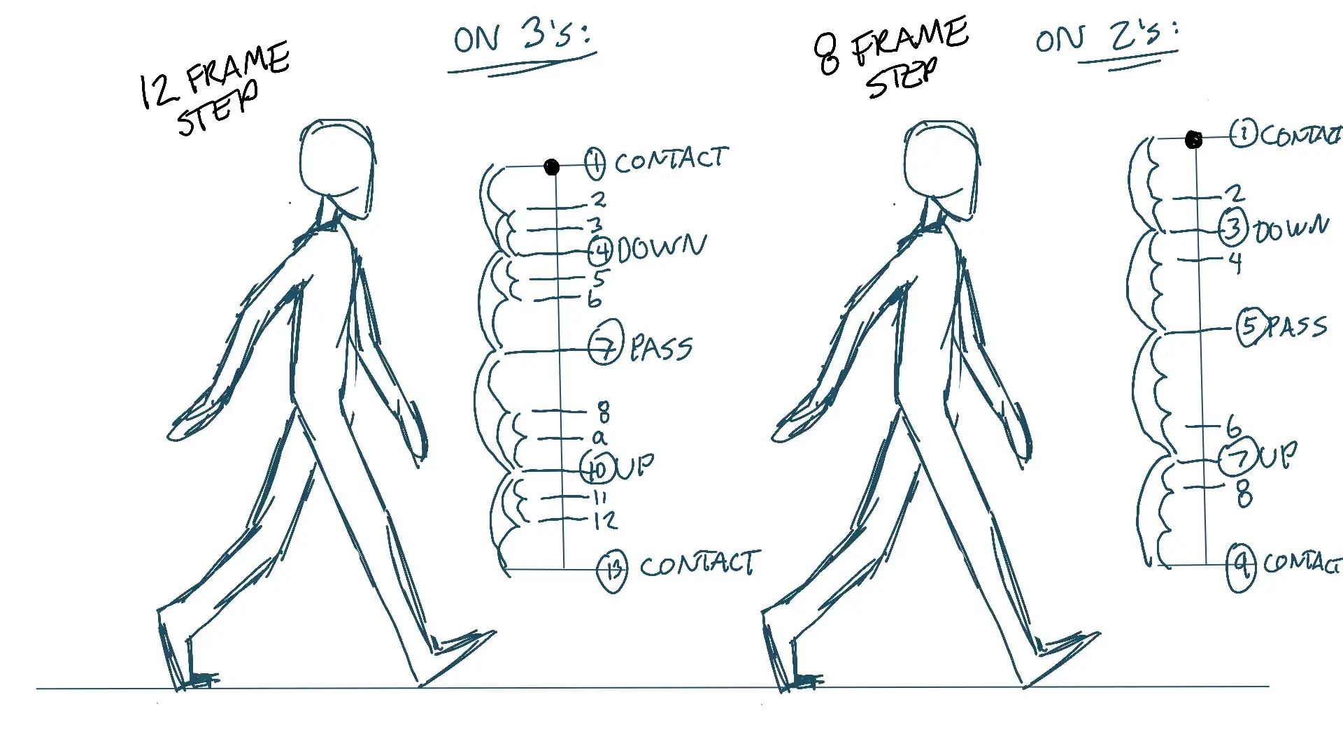Timesheets and walk cycle practice - am I getting it? Or overcomplicating it? Help