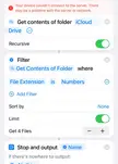 To search all iCloud folders  for a list of files with same extension?