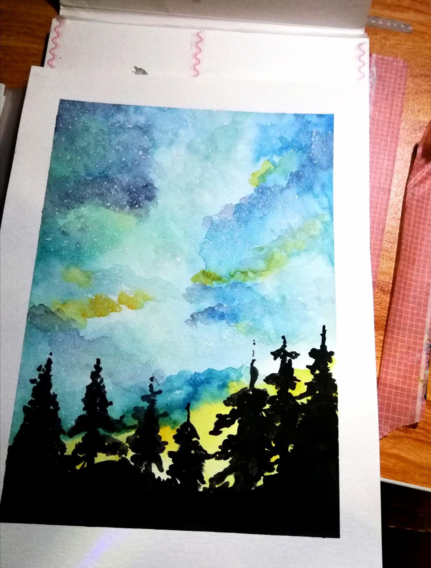 Tried a watercolor Galaxy-esque painting! | Scrolller