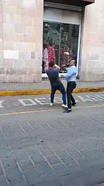 Two guys go at it in Michoacán, Mexico