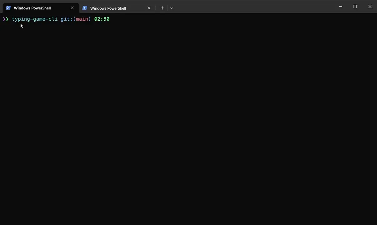 typing-game-cli@v2.0.0 - Command line game to practice your typing speed.