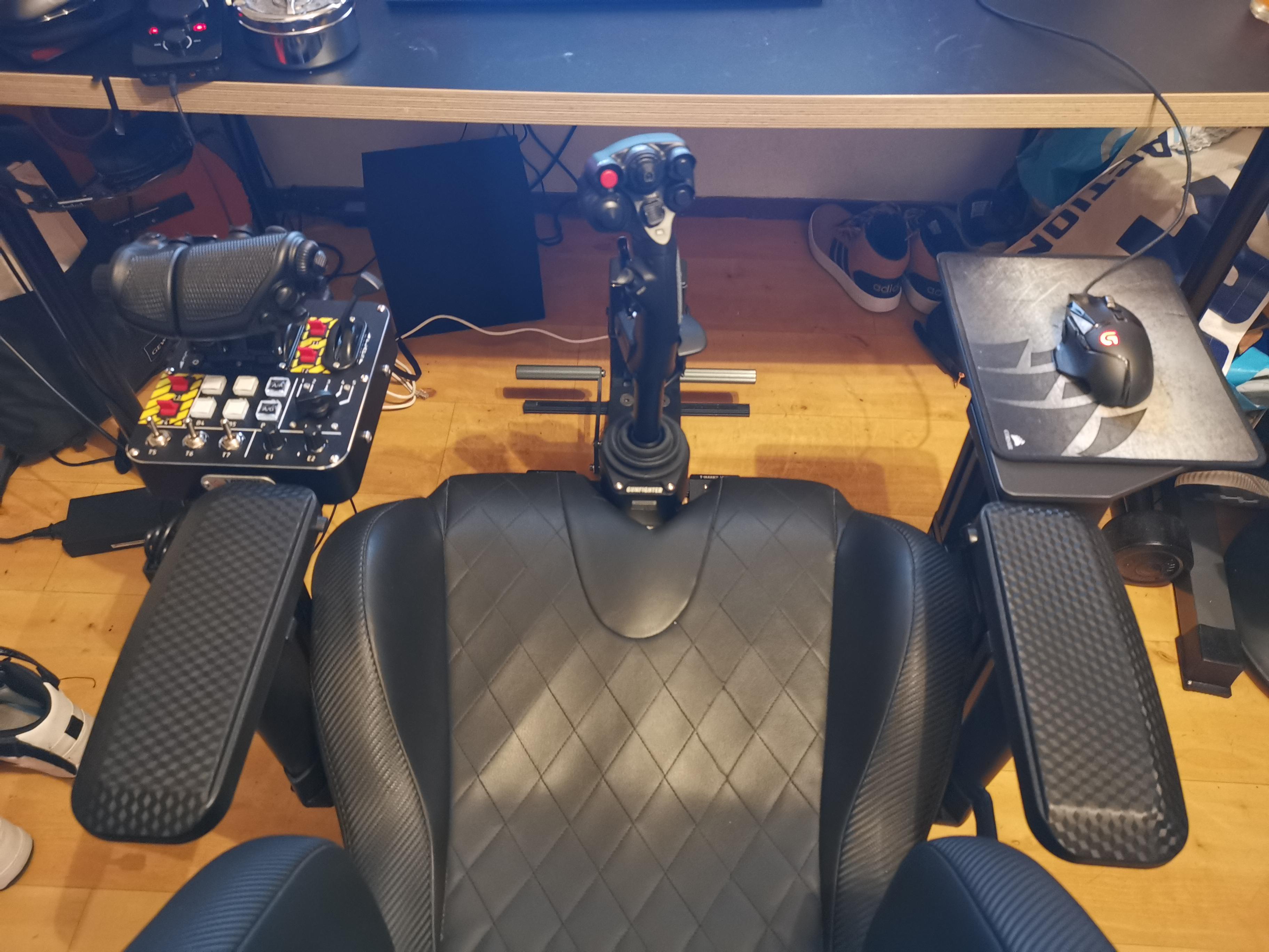 My setup. VKB gunfighter mk3 with ultimate grip. VKB 'trudder and ...