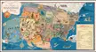 Vintage Los Angeles centered map of the USA