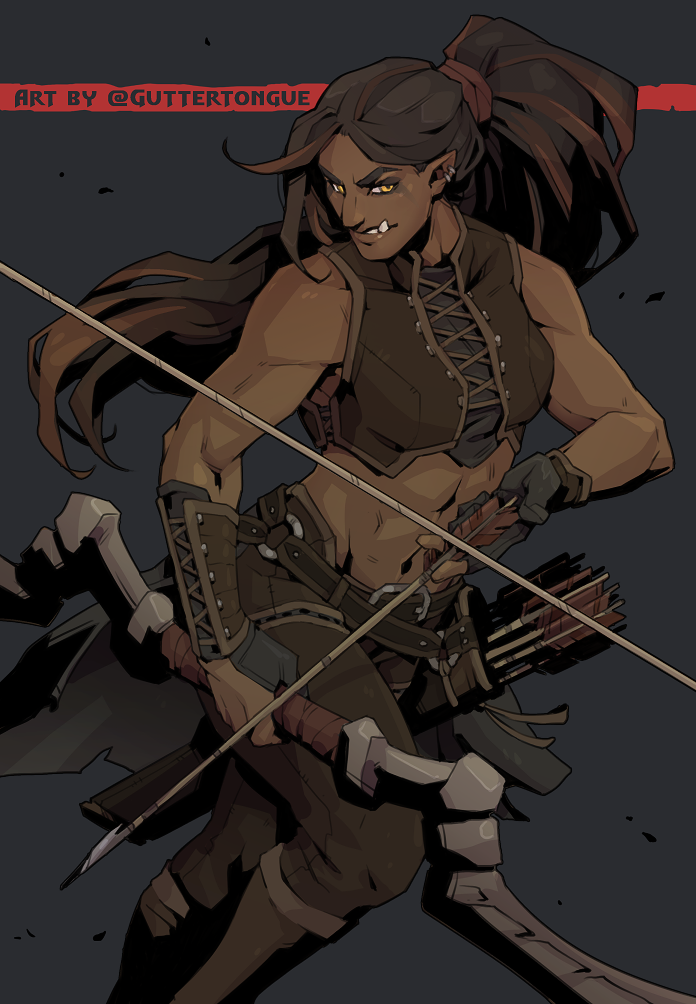 Anime monster girls and female warriors in fantasy armor and bikinis for a Dom adventurer roleplay