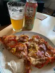 Weekly Metro meat lovers pizza kit, went traditional round this time, with an Amsterdam Brewing Space Invader IPA