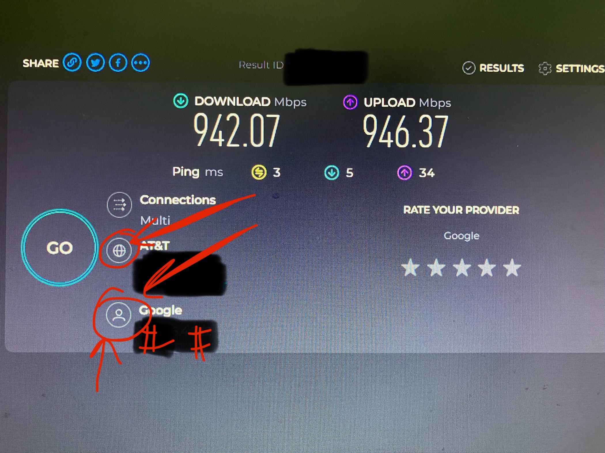 What do the globe icon, person icon, and IP address mean on a speed ...