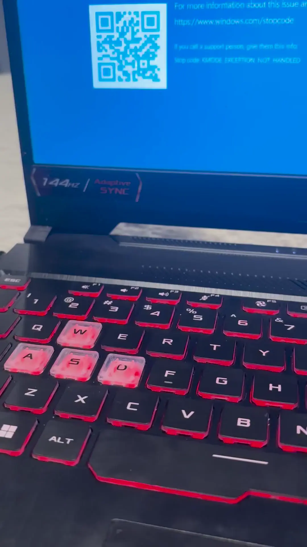 What is this scratching noise coming from underneath my laptop and what does this BSOD message mean?