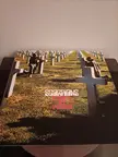 Which military cemetery is used for the album cover of Taken by Force?
