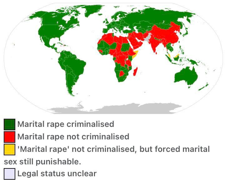 Wikipedia: Marital Rape Laws By Country | Scrolller