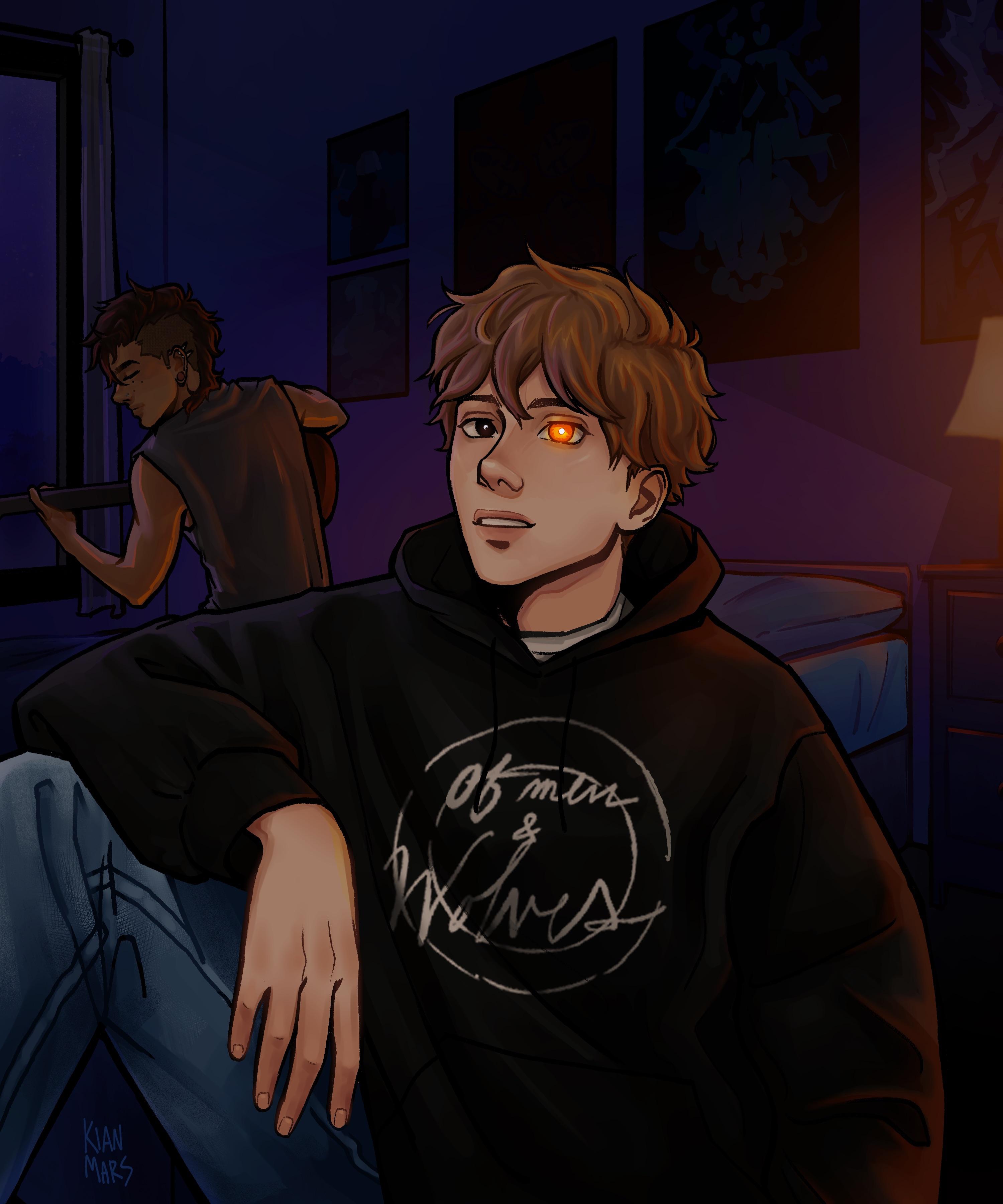 Character design and concept art by Kian Mars featuring diverse people in streetwear with tattoos.