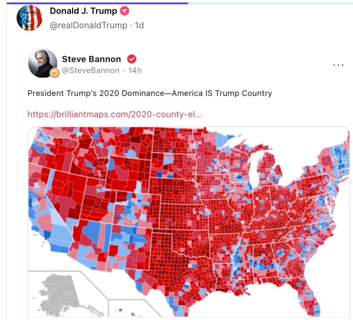 MAGA (county) map vs real life (population) map | Scrolller