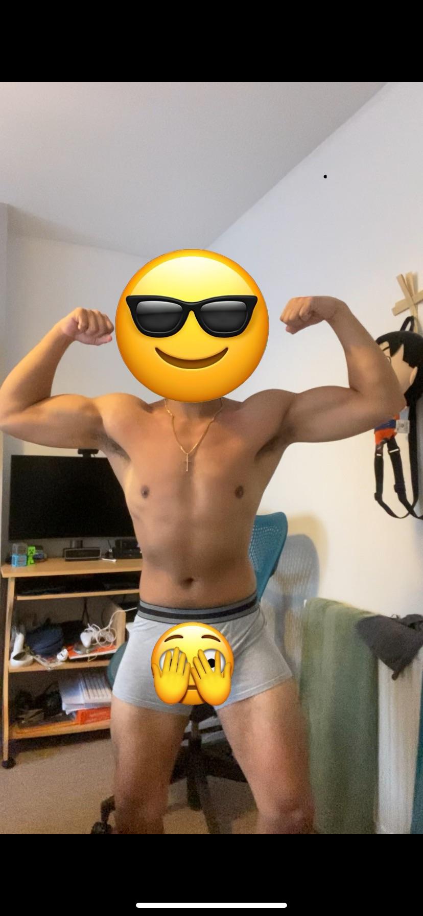 Muscular tan man in underwear posing for bodybuilding and fitness bodyshots