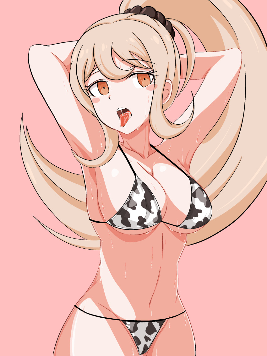 Danganronpa slut anime girls in ecchi poses, featuring busty characters in revealing clothing and naked states.