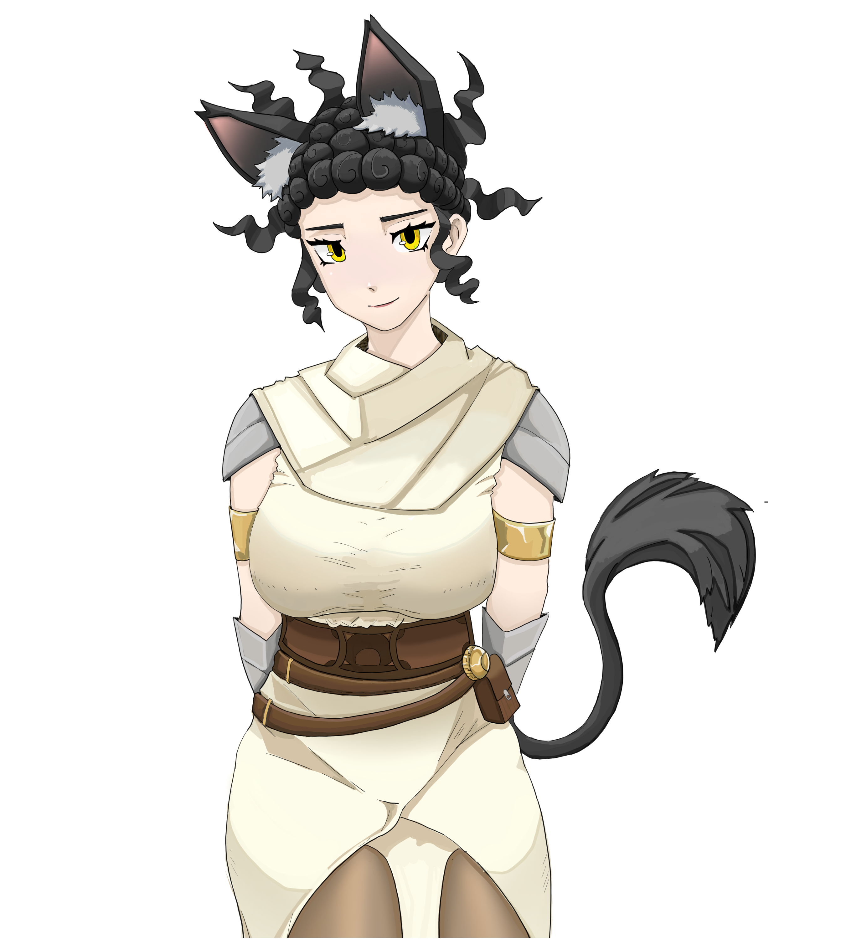 Anime art and manga comic strip of female characters in fantasy armor and robes