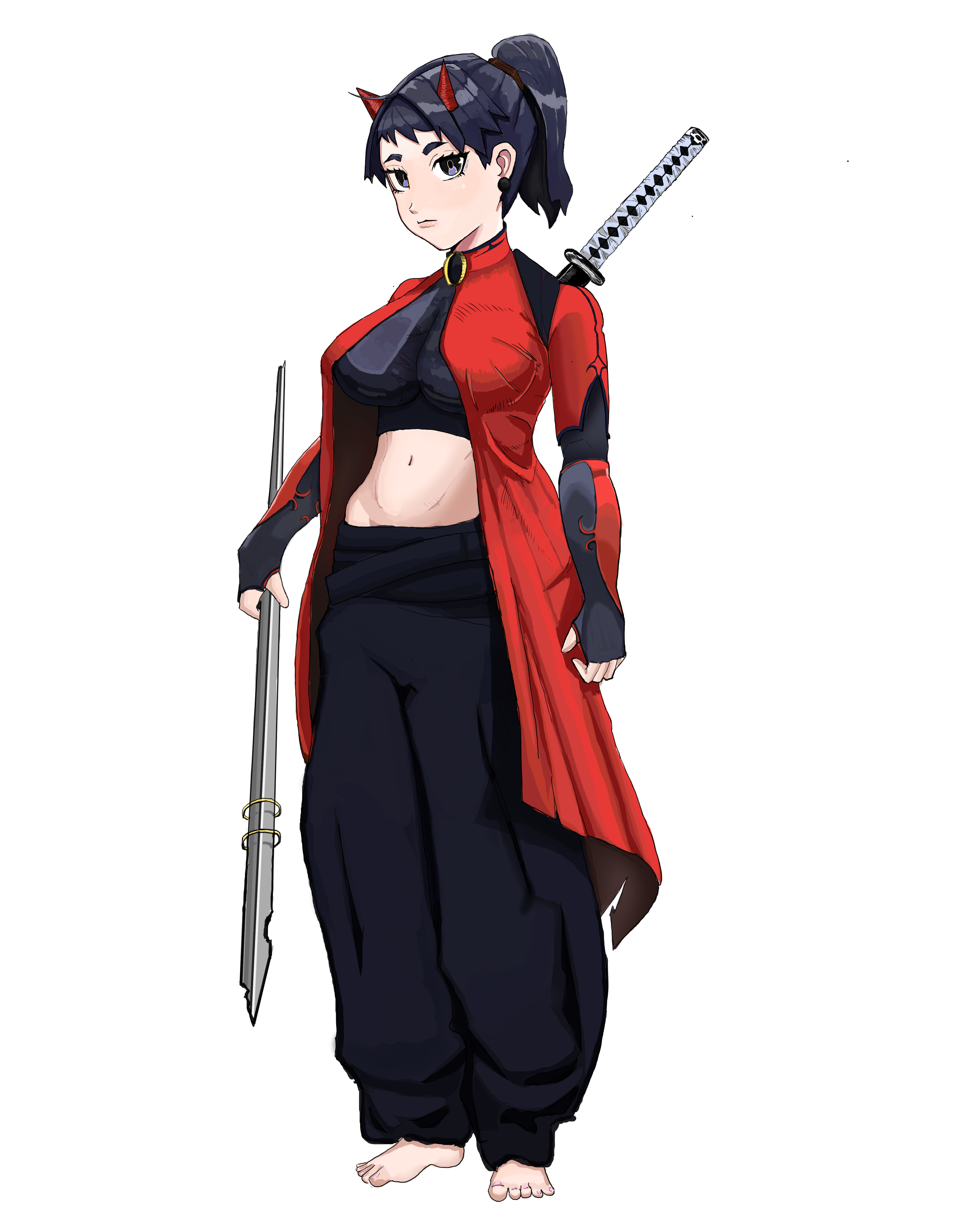 Anime art and manga comic strip of female characters in fantasy armor and robes
