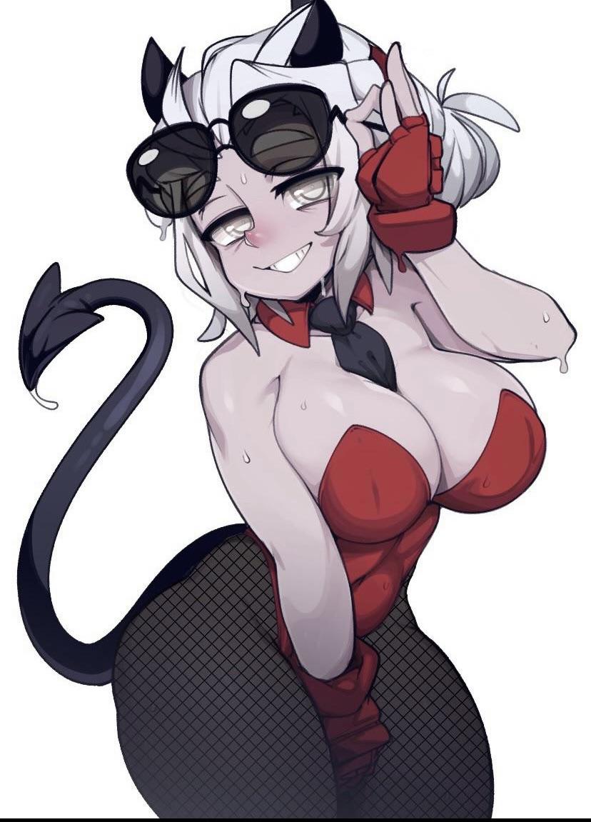Anime monster girls as a cheerleader, business woman, and in a red bikini with ahegao expressions