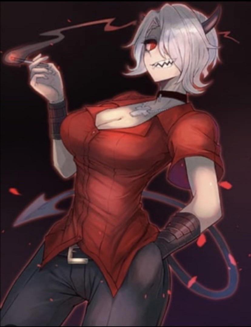 Anime monster girls as a cheerleader, business woman, and in a red bikini with ahegao expressions