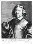 Pierre Danckerse de Ry in a black and white gravure wearing a dark jacket with a lace collar