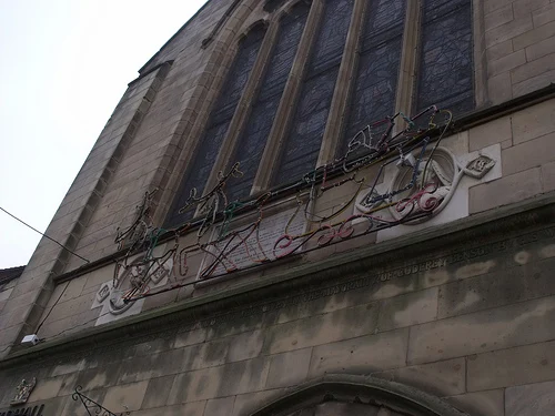 Guildhall, Bore Street, Lichfield - Christmas lights - Santa Claus and his reindeer