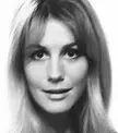 Valora Noland in a black and white close-up portrait with long blonde hair and pale skin.