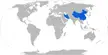 World map with C-701 torpedo operators, Iran and China, highlighted in blue