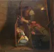 Mårten Eskil Winge painting of Áke and Grima discovering Aslaug in a blue and white dress inside a wooden cage