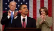 Obama delivers a speech at joint session of Congress with Vice President Joe Biden and House Speaker Nancy Pelosi on February 24, 2009.