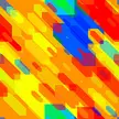 Colorful pattern of overlapping translucent geometric rectangles and polygons in yellow, orange, red, blue, and green