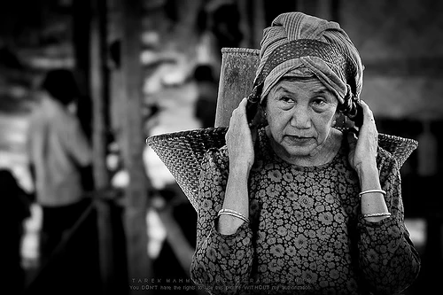 Active old tribal woman