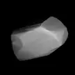 3D grayscale model of the asteroid Dufour based on its lightcurve against a black background