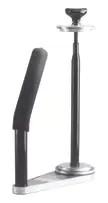 A mechanical brake stretch wrapper, a black and silver device with a foam handle on a white background.