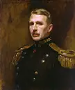John Singer Sargent oil painting of Leonard Wood in a dark military uniform with gold epaulettes