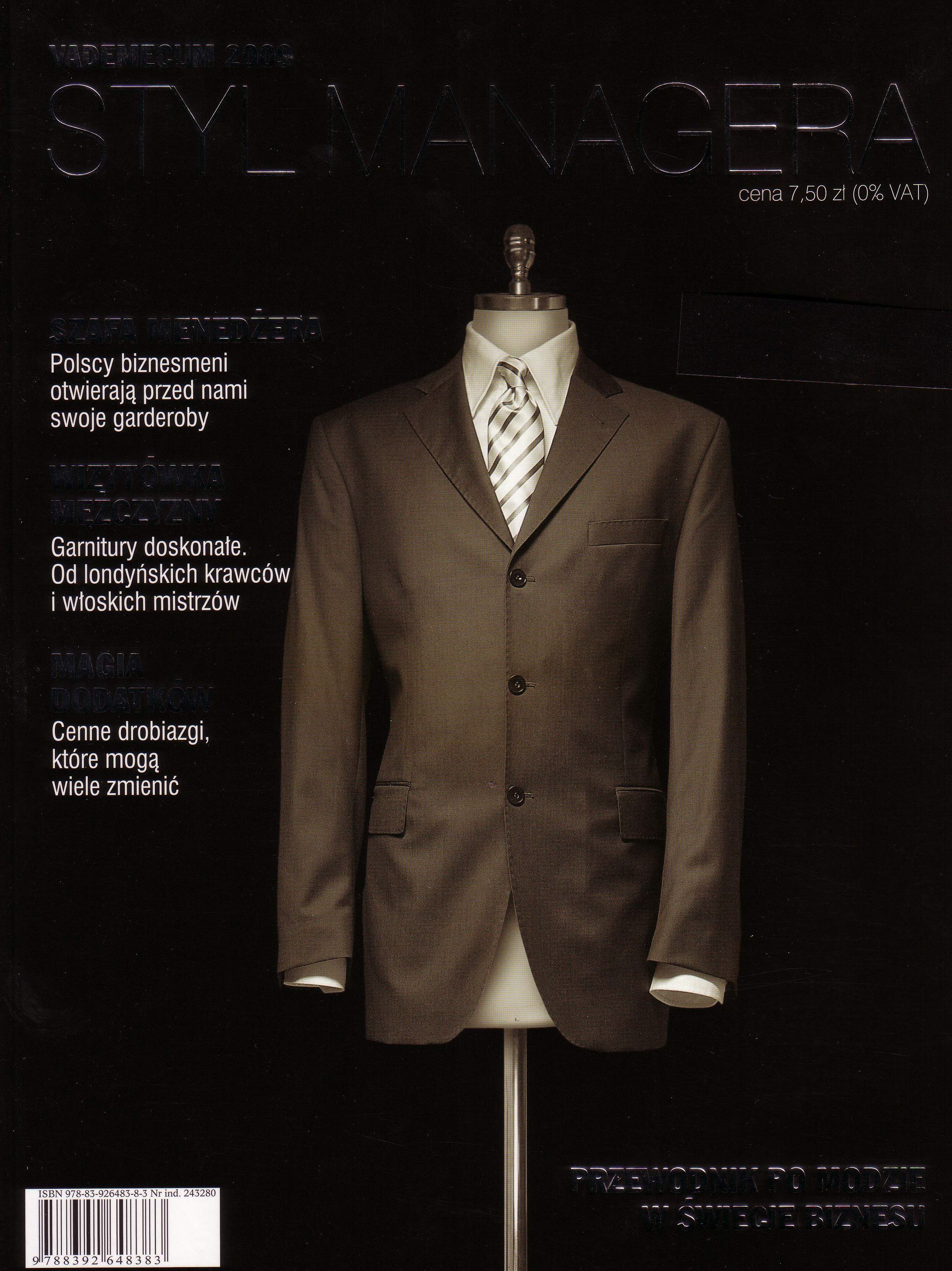Cover of special issue: Vademecum Styl Managera, here edition from 2009 (published in October 2008)