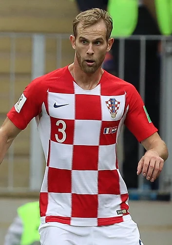 Strinić playing for Croatia
in the 2018 FIFA World Cup Final