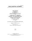 Front page of the Commission Report to Congress regarding space shuttle accident hearings, black and white vintage photo