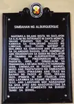 Historical marker plaque of the Simbahan ng Alburquerque in Central Visayas, featuring a National Historical Commission