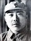 Xiang Ying in a black and white vintage photo wearing a military cap and jacket