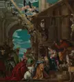 Paolo Veronese's Adoration of the Magi oil painting featuring a group in draped robes and angels in a ruined building