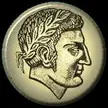 Algeria profile picture featuring a man's profile with a laurel wreath in black and white concept art style