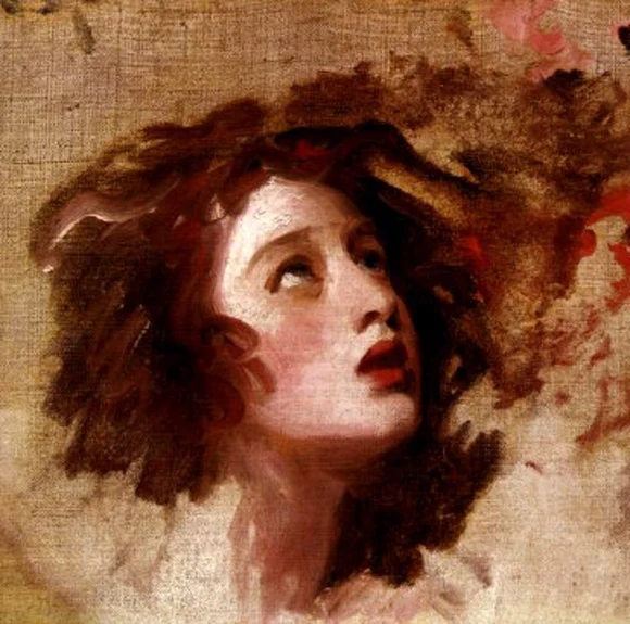 Oil sketch of Emma Hart, as Miranda, by George Romney