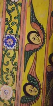 Ethiopian Church Painting of two pale angelic figures with black hair and butterfly wings among floral vines