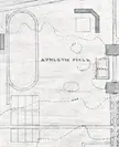 Architectural plan for the New Beaver Field featuring a soccer field, athletic track, and swimming pool.