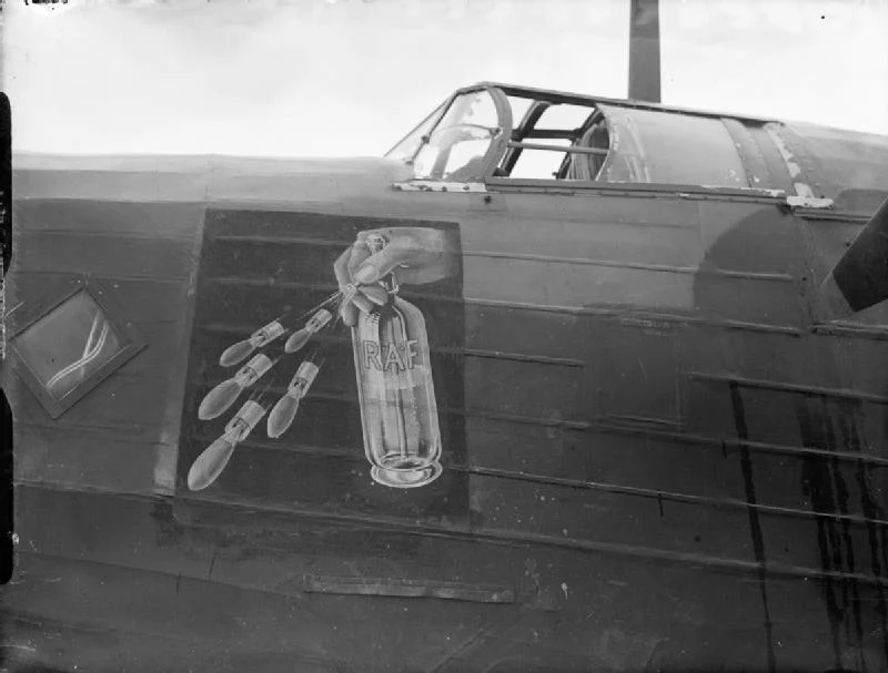 Nose art on a 75 Squadron Wellington at RAF Feltwell