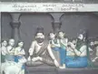 Relief sculpture of the sage Yajnavalkya seated with a group of people in traditional draped clothing