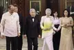 President Aquino with Japanese Emperor Akihito and Empress Michiko and others in formal attire by oil painting wall art