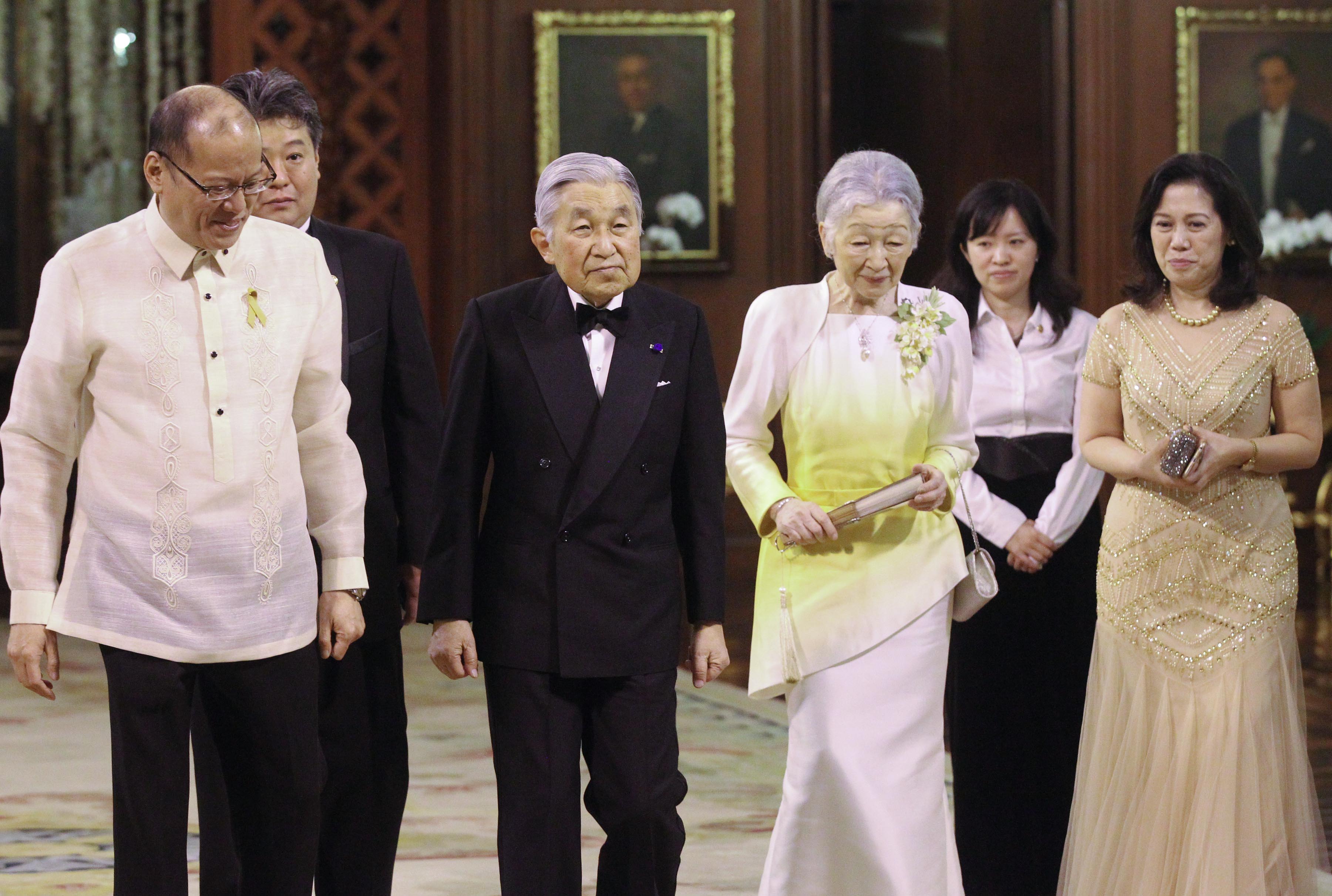 President Aquino with Japanese Emperor Akihito and Empress Michiko on January 27, 2016.